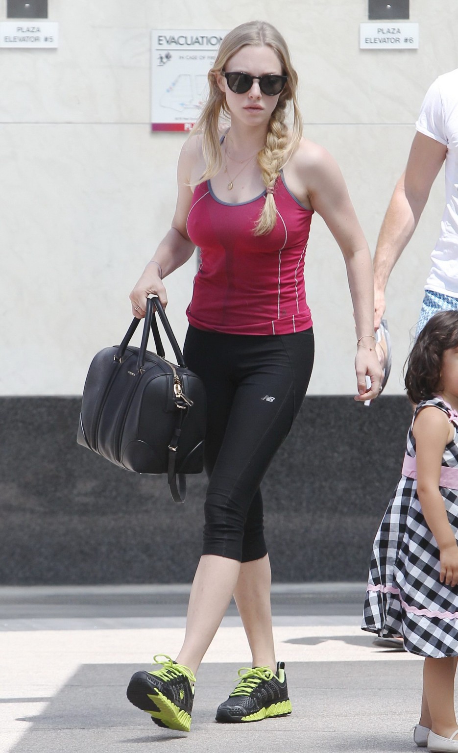 Amanda Seyfried in tight sports outfit showing pokies outside a gym in Beverly H #75254439