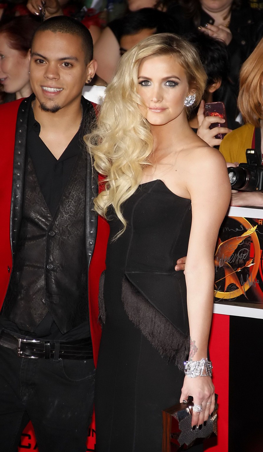 Ashlee Simpson busty wearing black tube maxi dress at The Hunger Games:Catching  #75212545