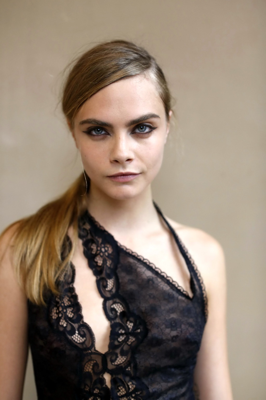 Cara Delevingne wearing a see through dress at Stella McCartney Fashion Show PFW #75217069