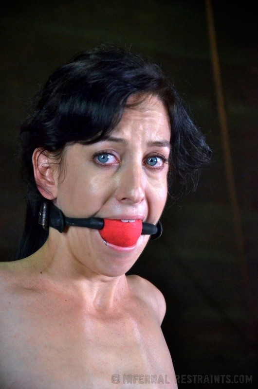 Elise Graves is naked bound in metal and leather with ballgag #71962514