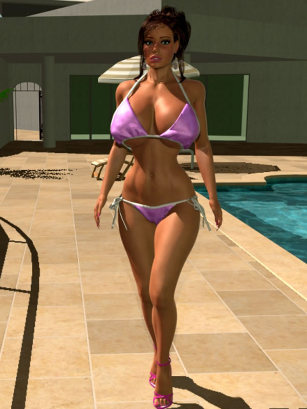 Buxom 3D toon gals eat pussy by the pool #67049383