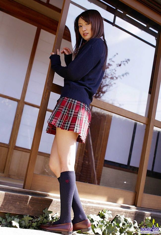 Japanese schoolgirl Misa Shinozaki poses in thongs #69785499