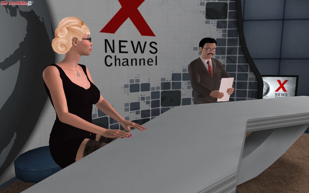 3d animierte Sex hinter den Kulissen in einem Newsroom
 #69353607