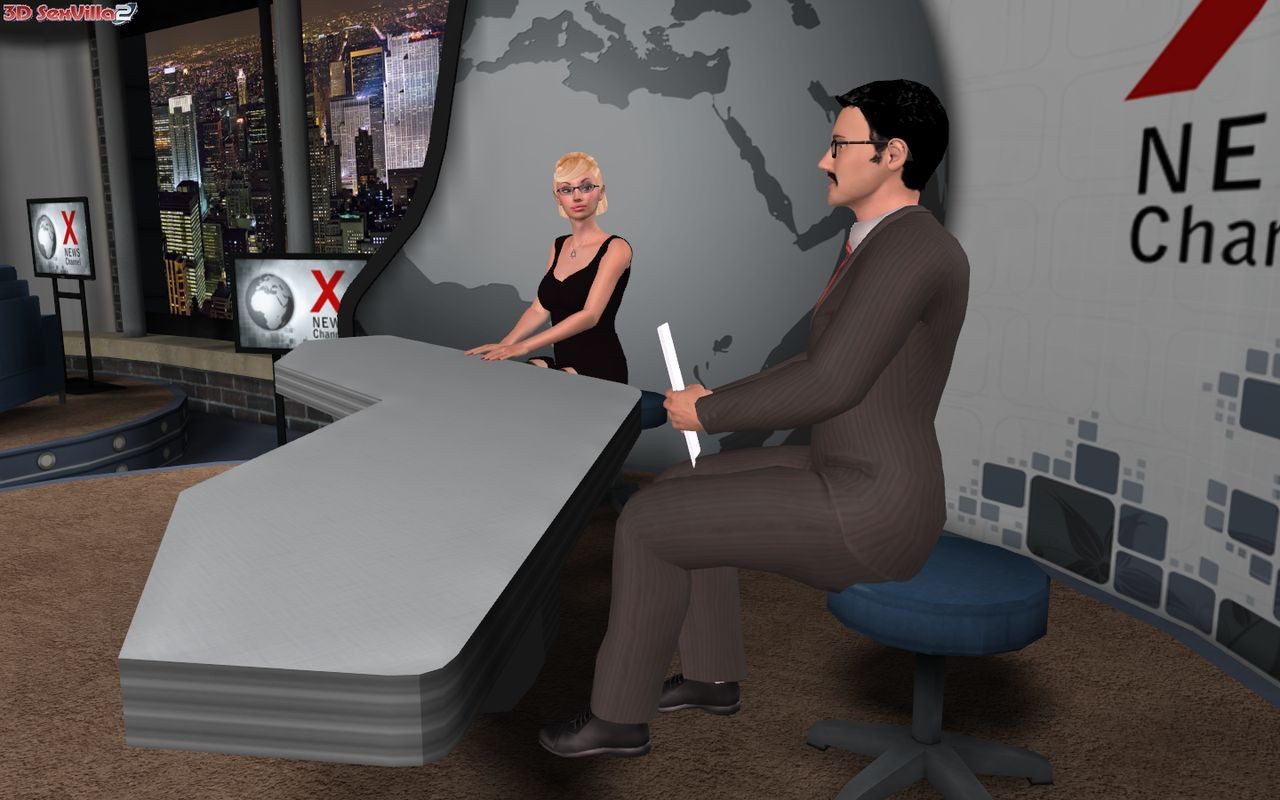 3d animado sexo detrás de las escenas en una sala de prensa
 #69353621