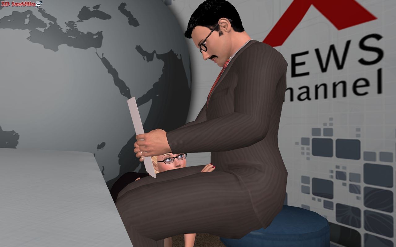 3d animated sex behind the scenes in a newsroom #69353722