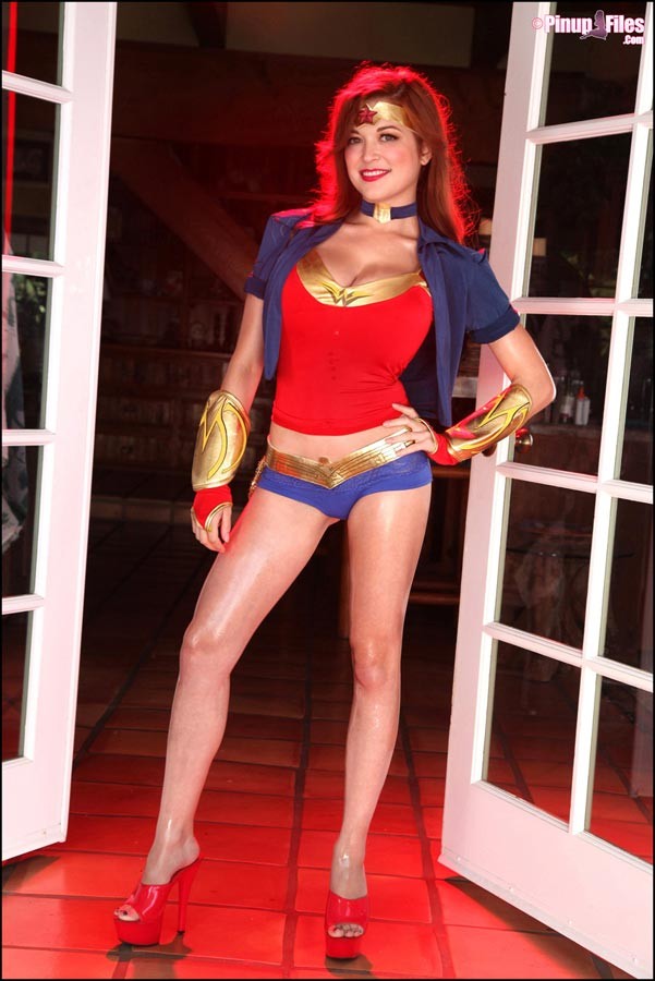 Busty redhead Tessa Fawler in her Wonder Woman costume #71197570