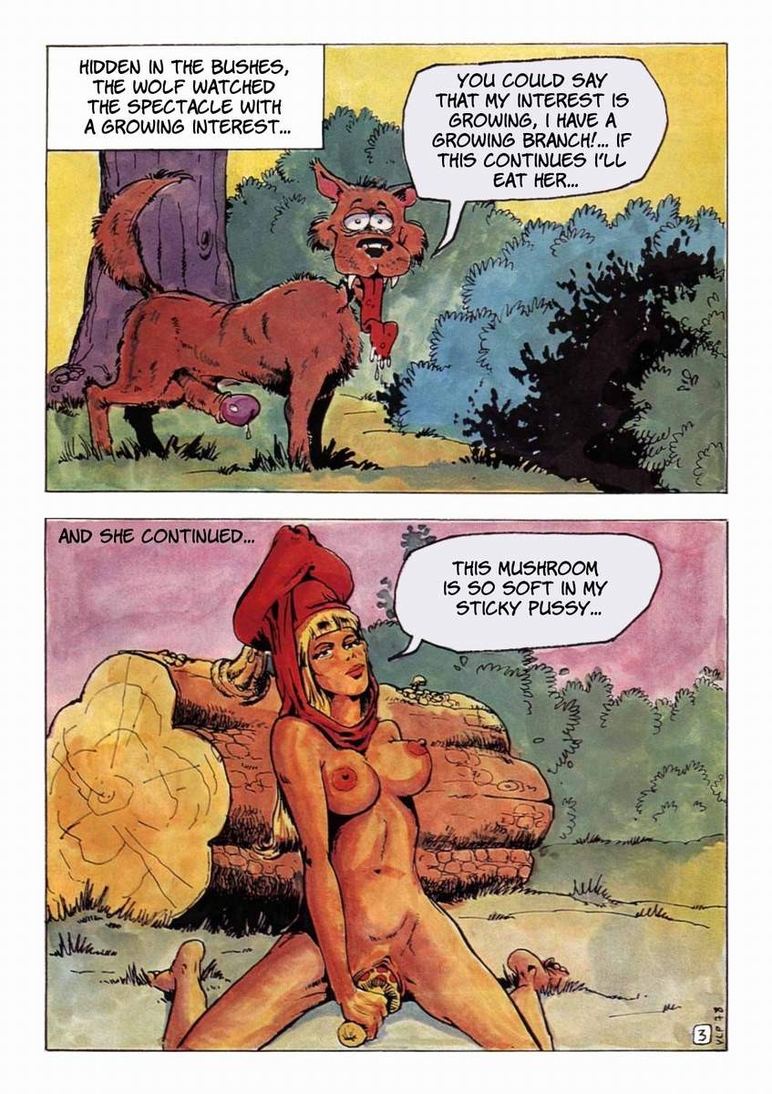 Porn comics of the big red riding hood and wolf adventure #69622185