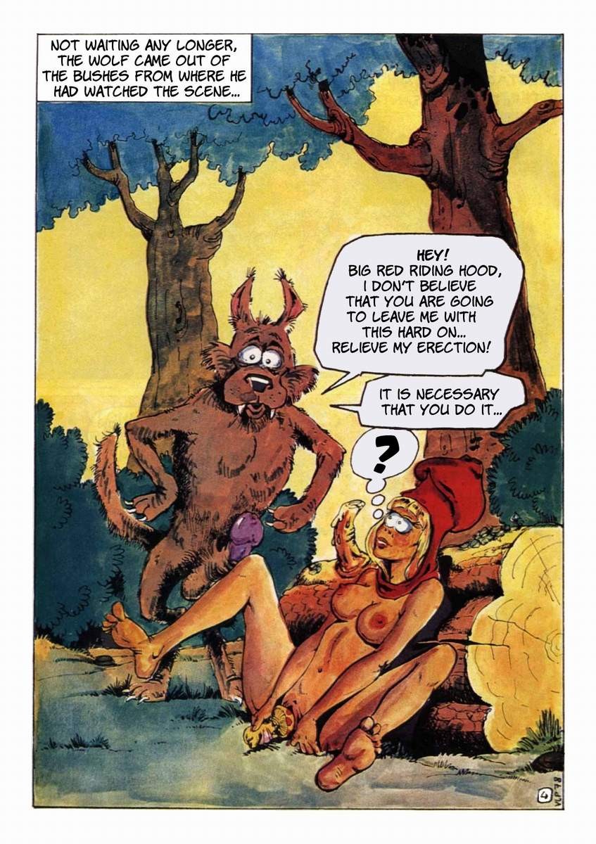 Porn comics of the big red riding hood and wolf adventure #69622194