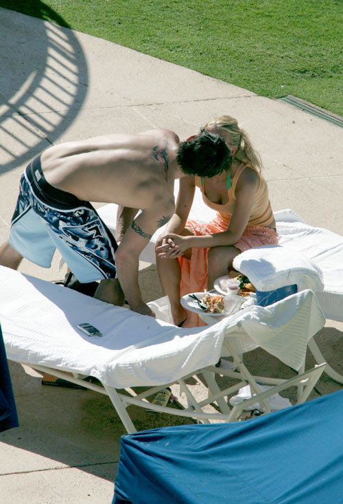 Jessica Simpson nipple slip and bikini paparazzi pictures #75440289