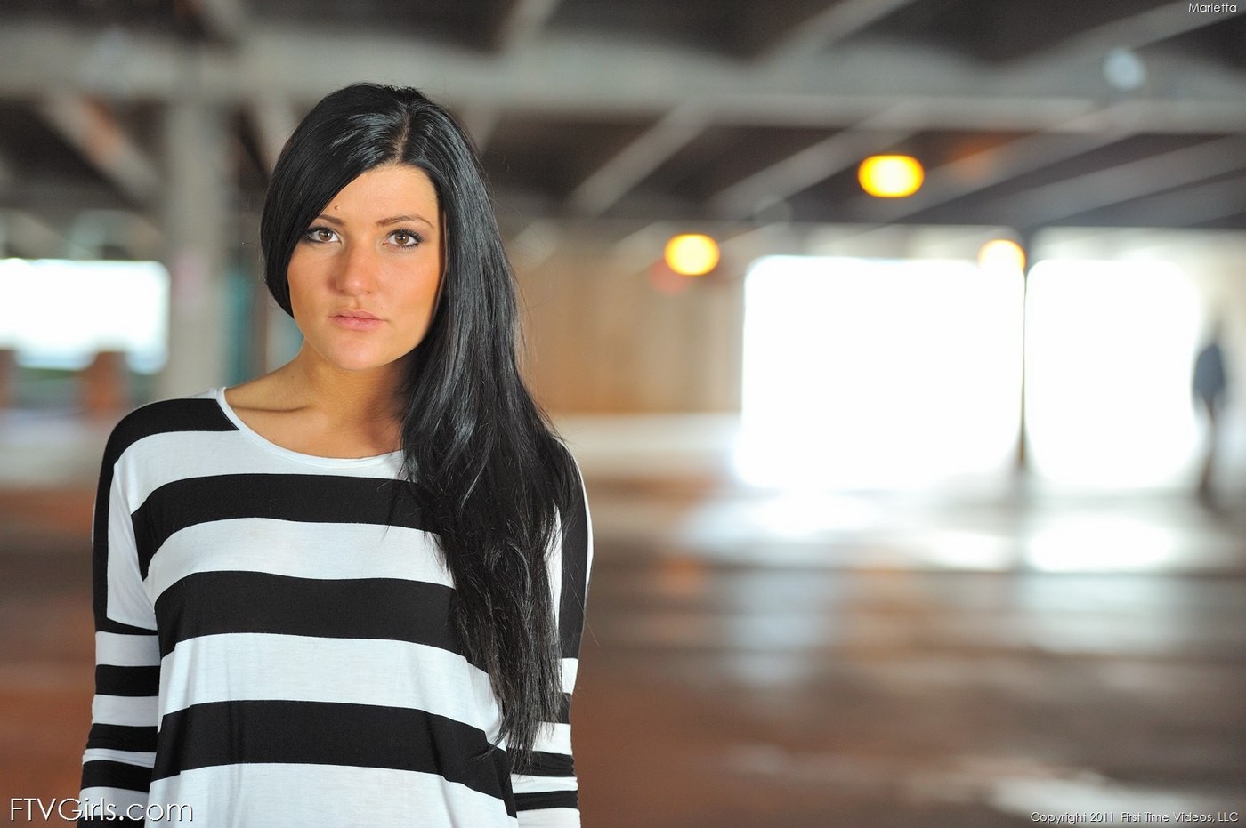 Teen Marletta in the parking garage getting naked #71506579