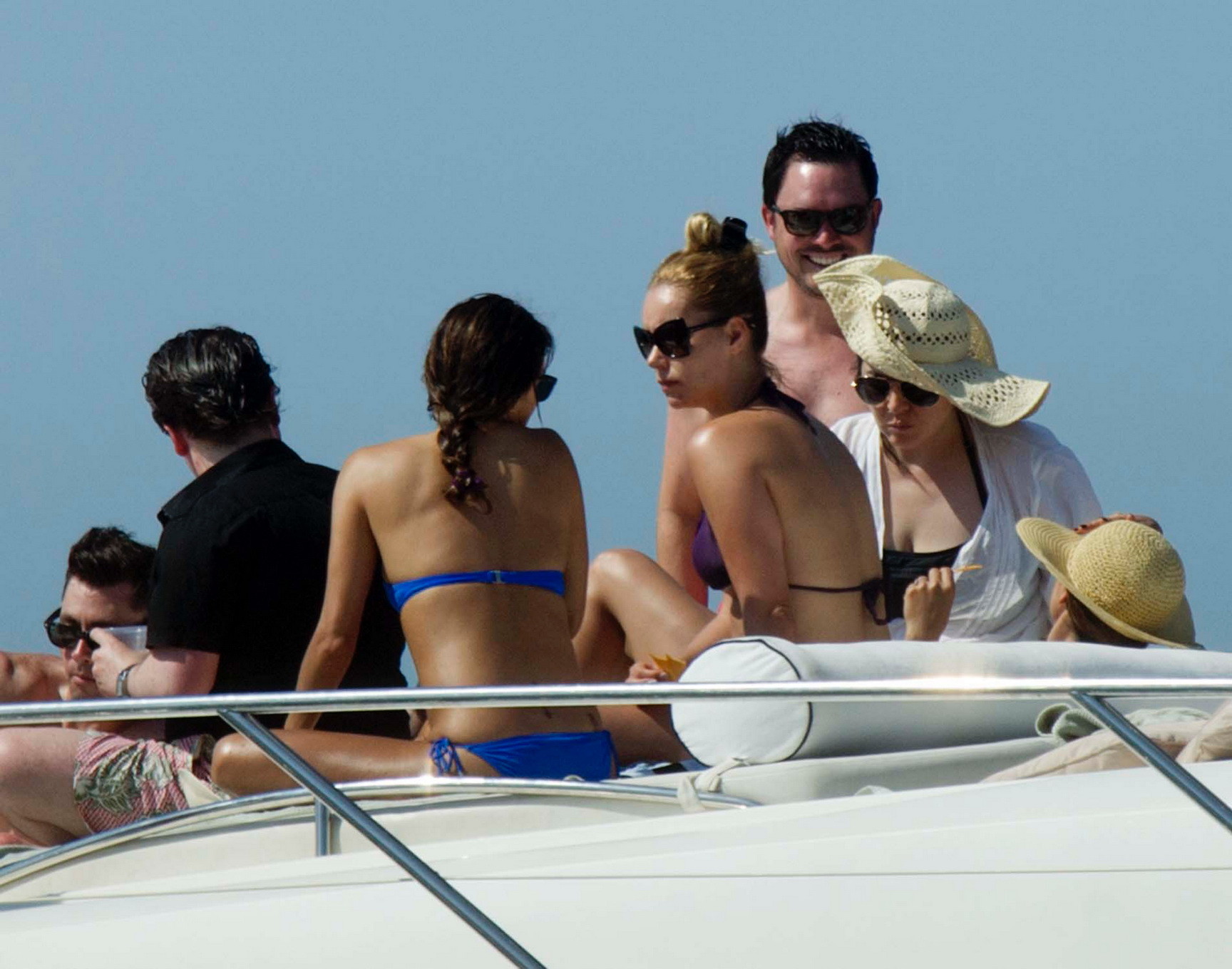 Eva Longoria wearing a sexy blue bikini on a yacht in Mexico #75206669