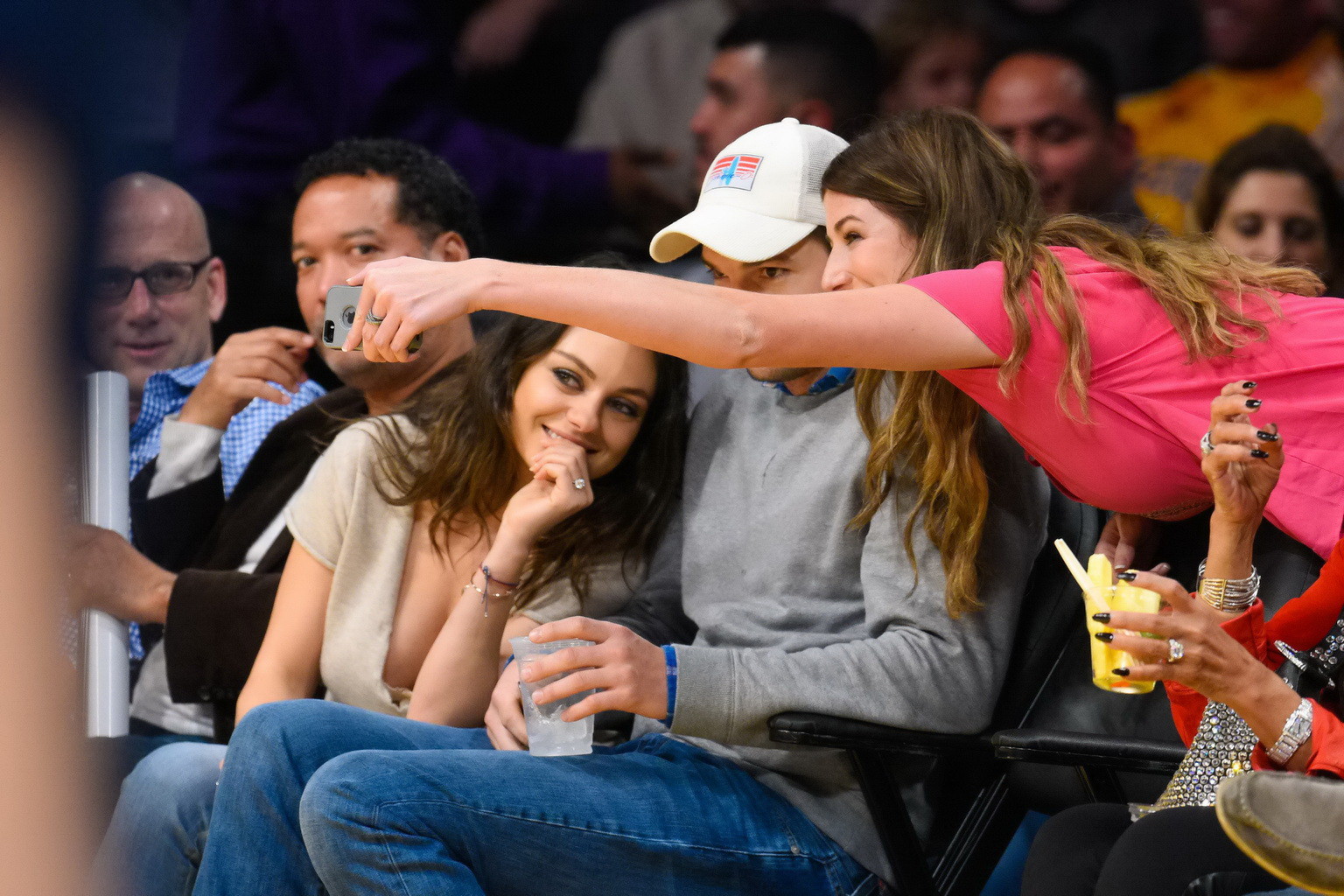 Mila Kunis busty showing huge cleavage at the LA Lakers game #75177741