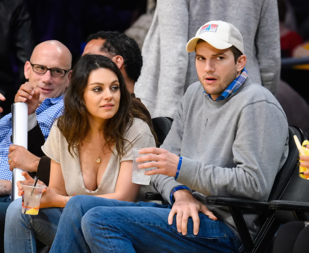 Mila Kunis busty showing huge cleavage at the LA Lakers game #75177748