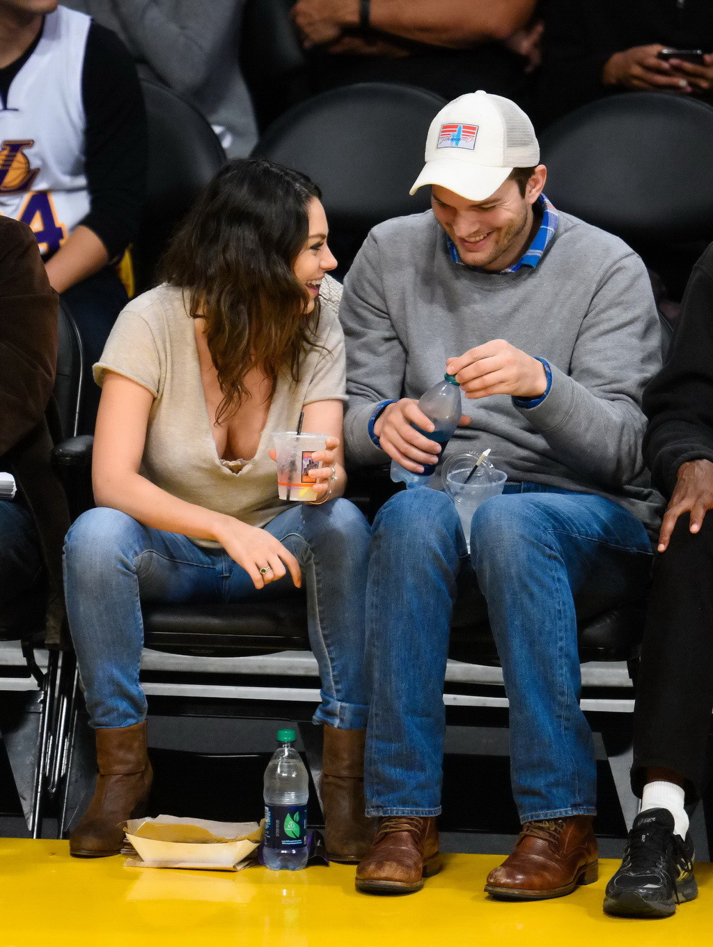 Mila Kunis busty showing huge cleavage at the LA Lakers game #75177772