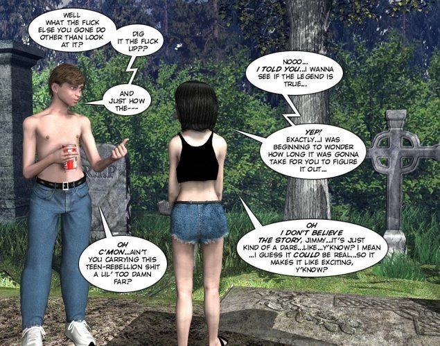 Teen couple on cemetery xxx 3D toon comics #69430263