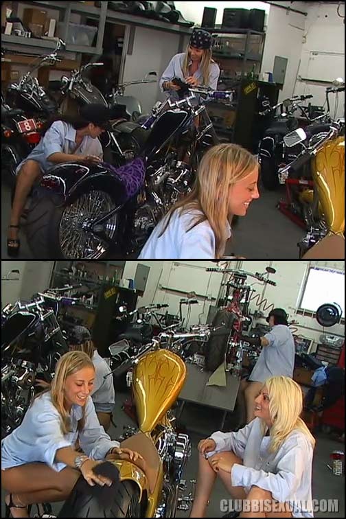 4 Motorrad-Mädchen tun sich zusammen, um einen Kerl mit Strapon zu ficken
 #72882538