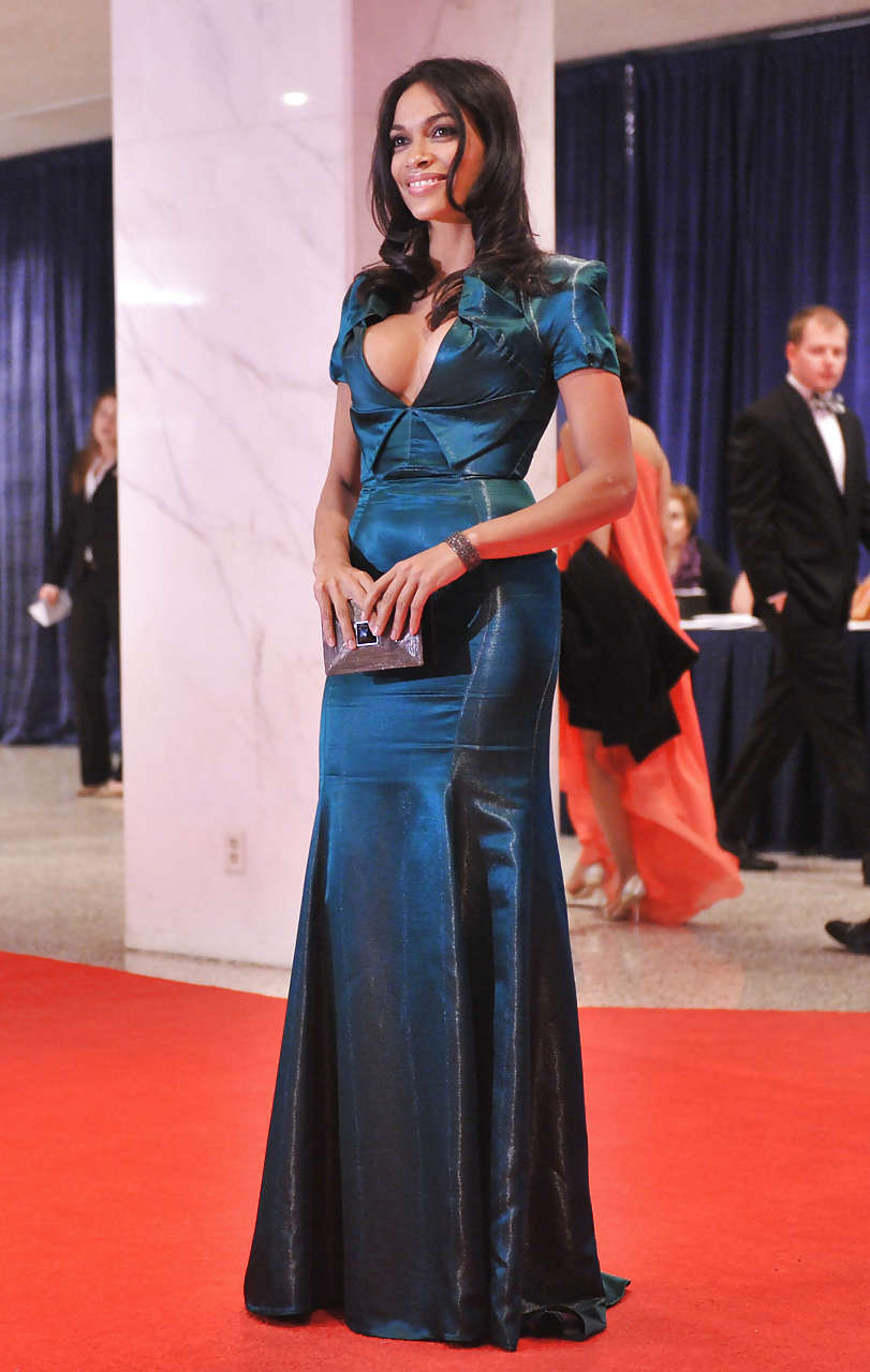 Rosario Dawson shows huge cleavage in evening dress #75231365
