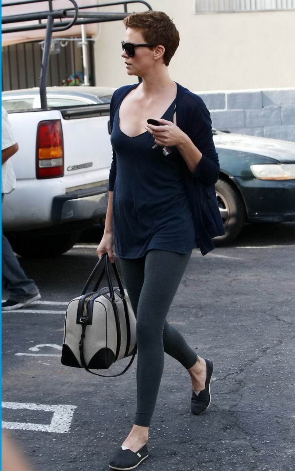 Charlize Theron shows pokies leaving a dance studio in Los Angeles #75242221