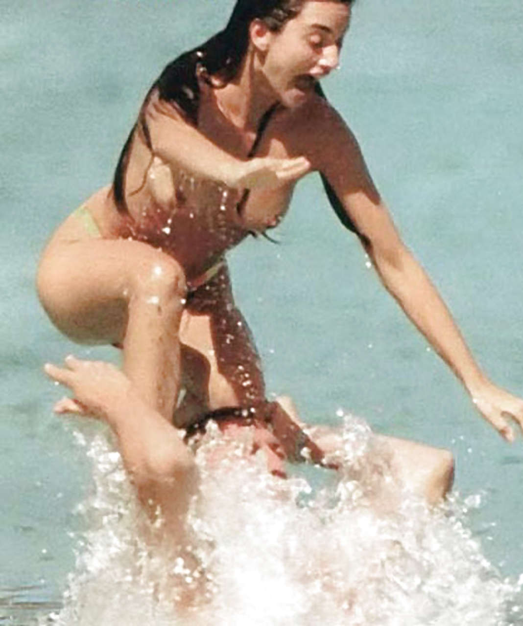 Penelope Cruz giving paparazzi great view on her tits on beach #75288110