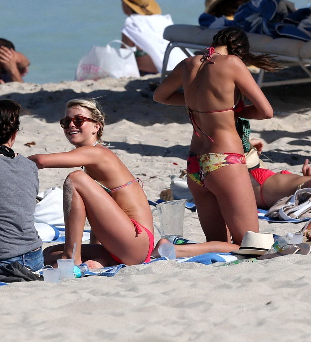 Julianne Hough shows off her ass wearing a bikini on a beach in Miami #75234124