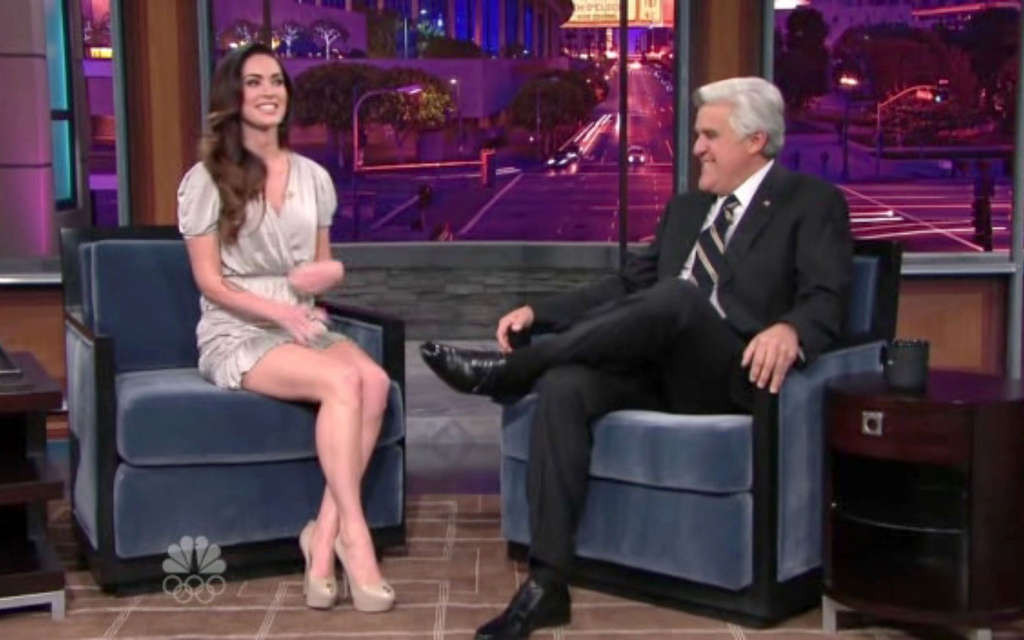Megan Fox tits exposed on film set and leggy in dress on television #75370402