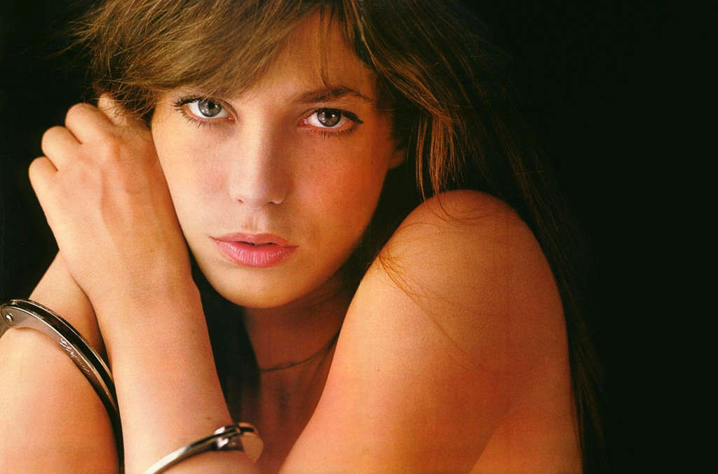 Jane Birkin exposing her nice tits and pussy and posing in stockings #75369796