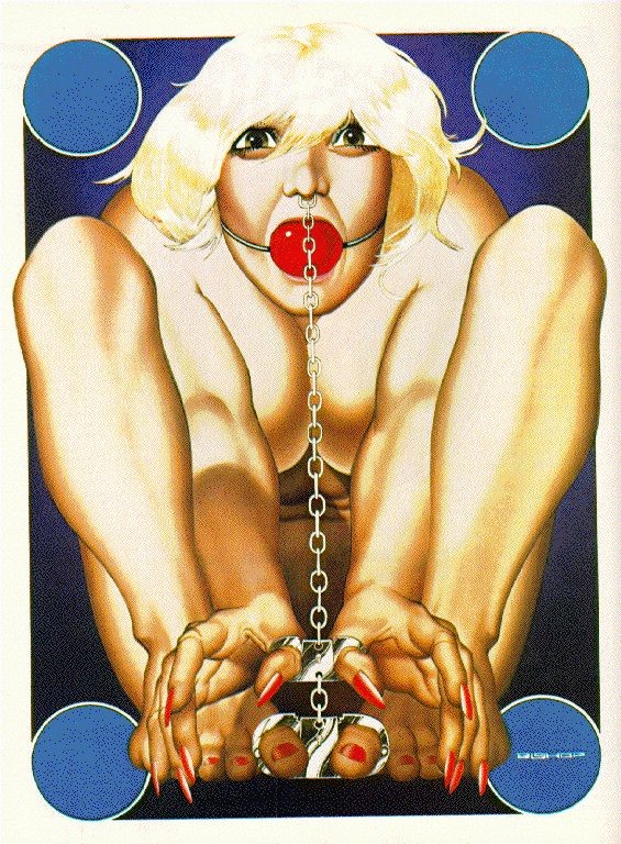 Erotische sexuelle Bondage Kunstwerk mit engen Seil und Leder
 #69650555