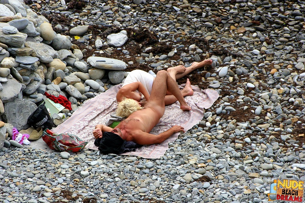 Totally naked couples enjoy on the beach #67306491