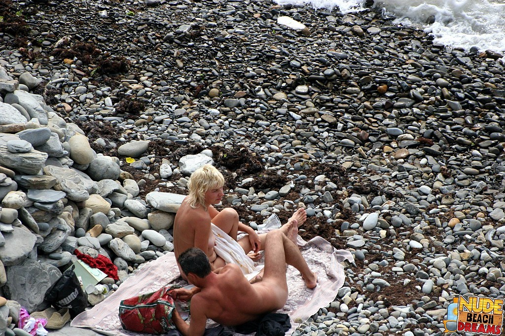 Totally naked couples enjoy on the beach #67306539