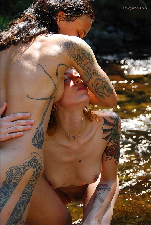 Athletic Hairy Tattooed Lesbian Amateurs Yoga Dancing Outdoors #77311756