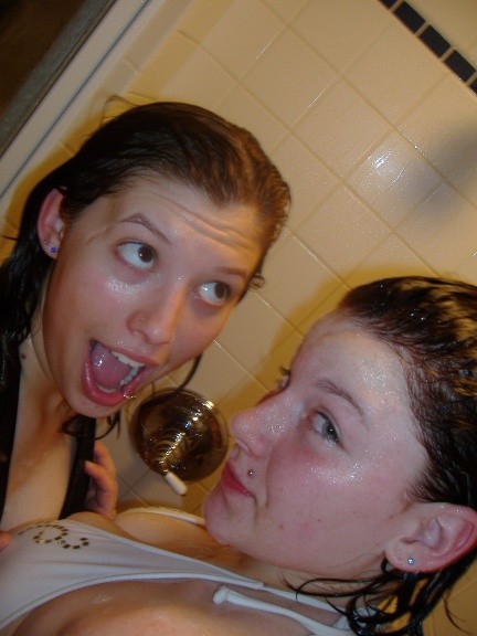 Two young chicks caught washing in the shower #67733541