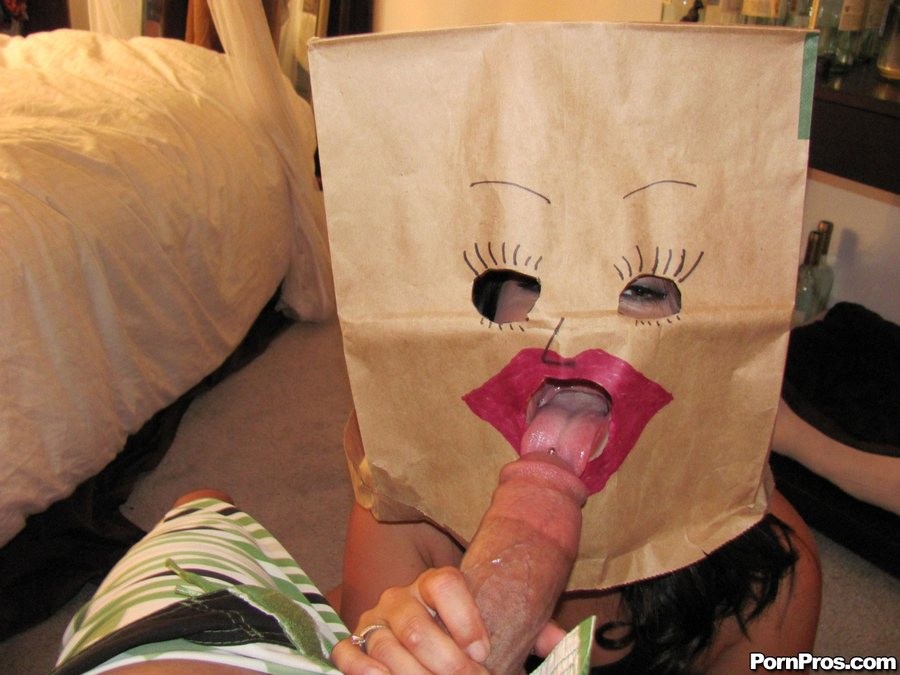 Busty chick with a bag over the head gets fucked #76529261