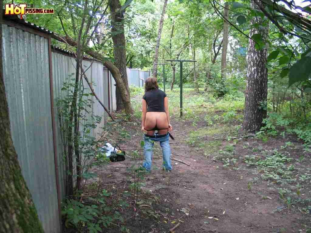 Slut pissing outdoors #76515272