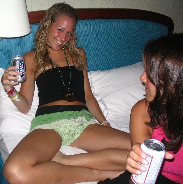 Crazy drunk amateur teen girlfriends flash their tits and more