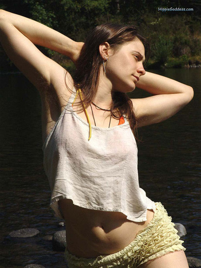 naturall hippie girl outdoors #77325813