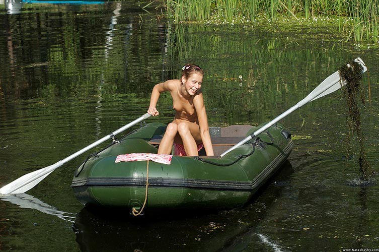 Stunning small titted teen playing with herself in a rowing boat #74904051