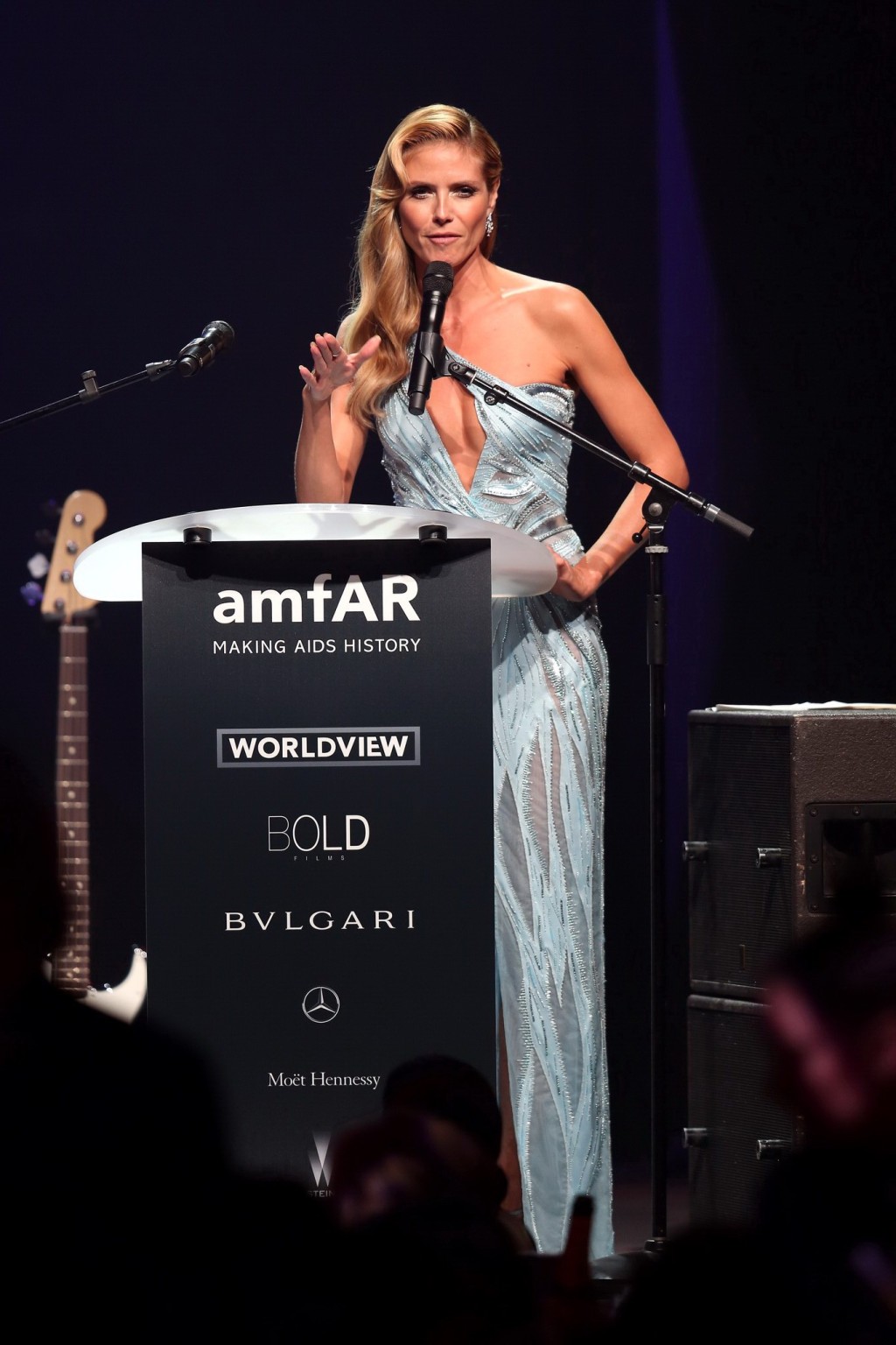 Heidi Klum showing cleavage at amfARs 21st Cinema Against AIDS Gala #75195998