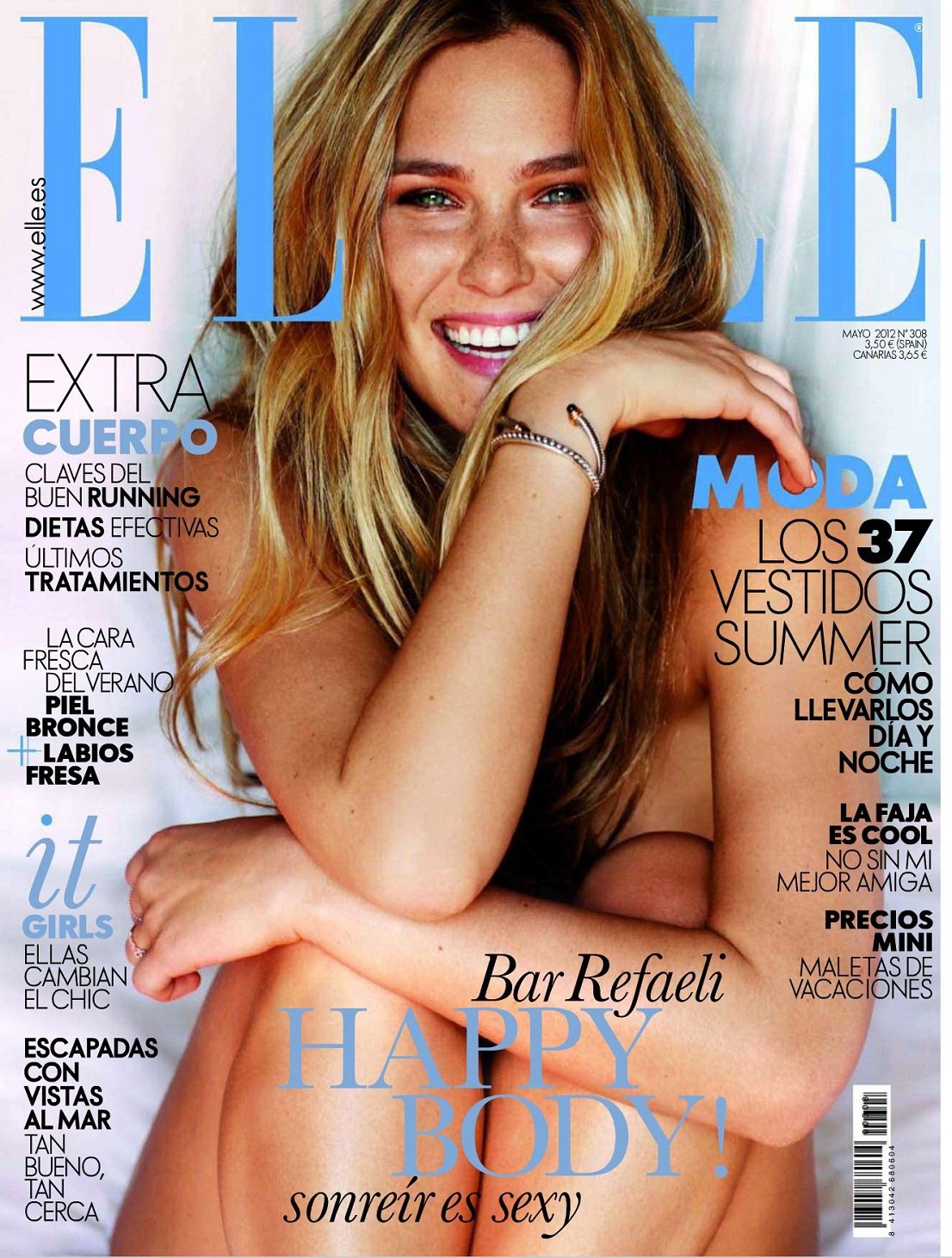 Bar Refaeli montre ses fesses mais cache ses seins dans le numéro de mai 2012 de Elle Espagne.
 #75265505