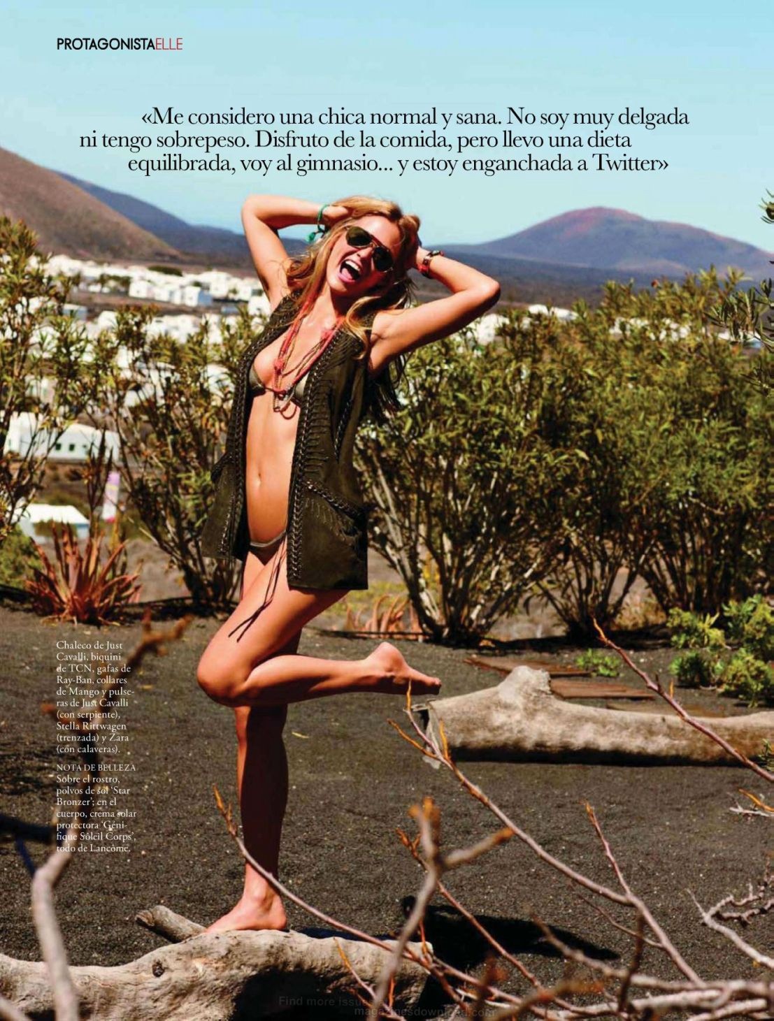 Bar Refaeli montre ses fesses mais cache ses seins dans le numéro de mai 2012 de Elle Espagne.
 #75265555