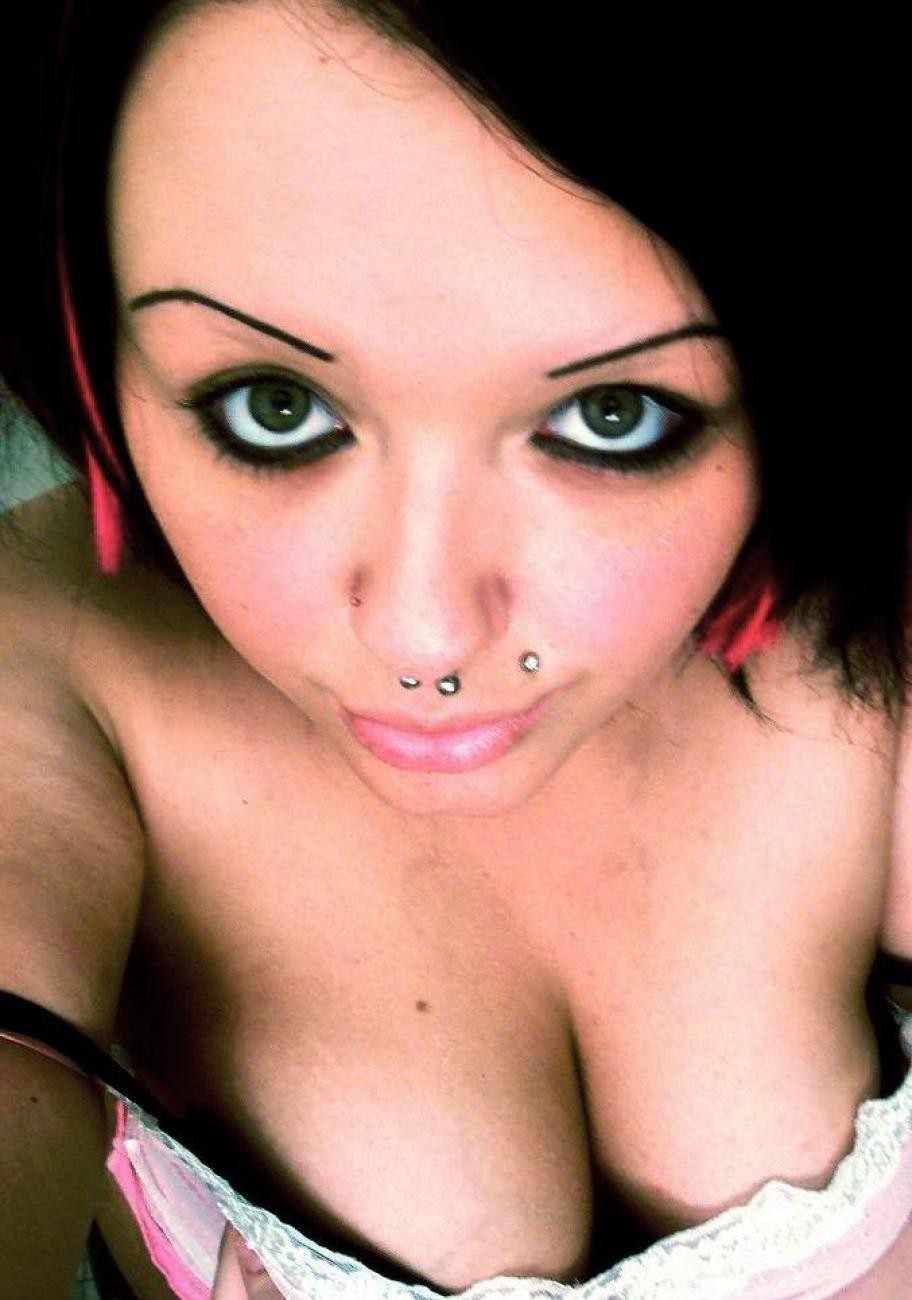 Real goth and emo girls show off their hot freaky bodies #76408994