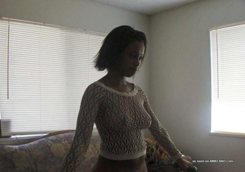 Compilation of a slutty black babe in a see-thru knitted top #73312693