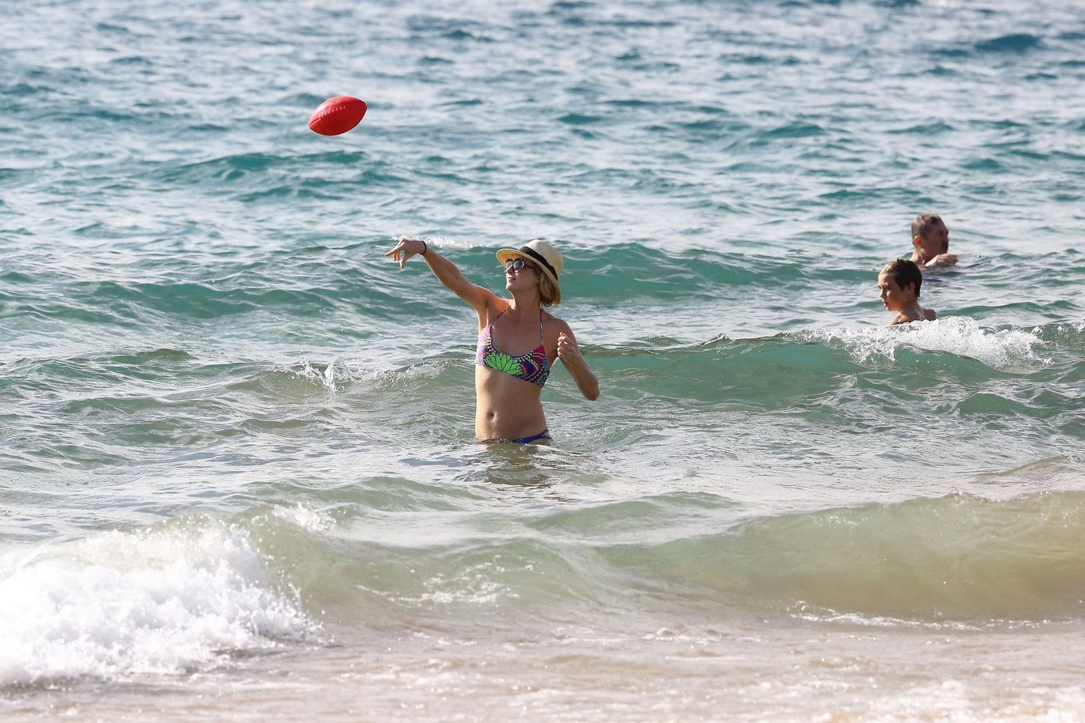 Candice Accola having fun in colorful bikini onthe beach #75198971