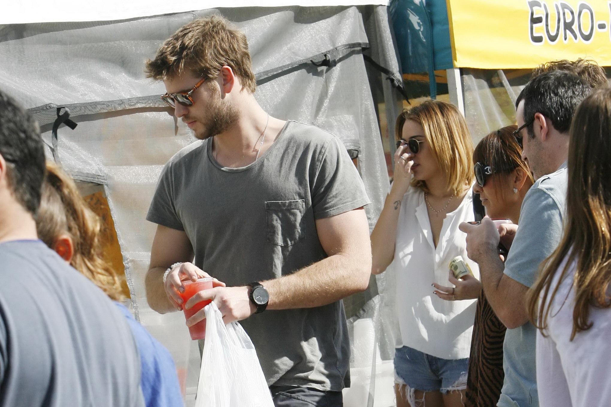 Miley Cyrus bra peak while shopping at the farmer's market in LA #75274055