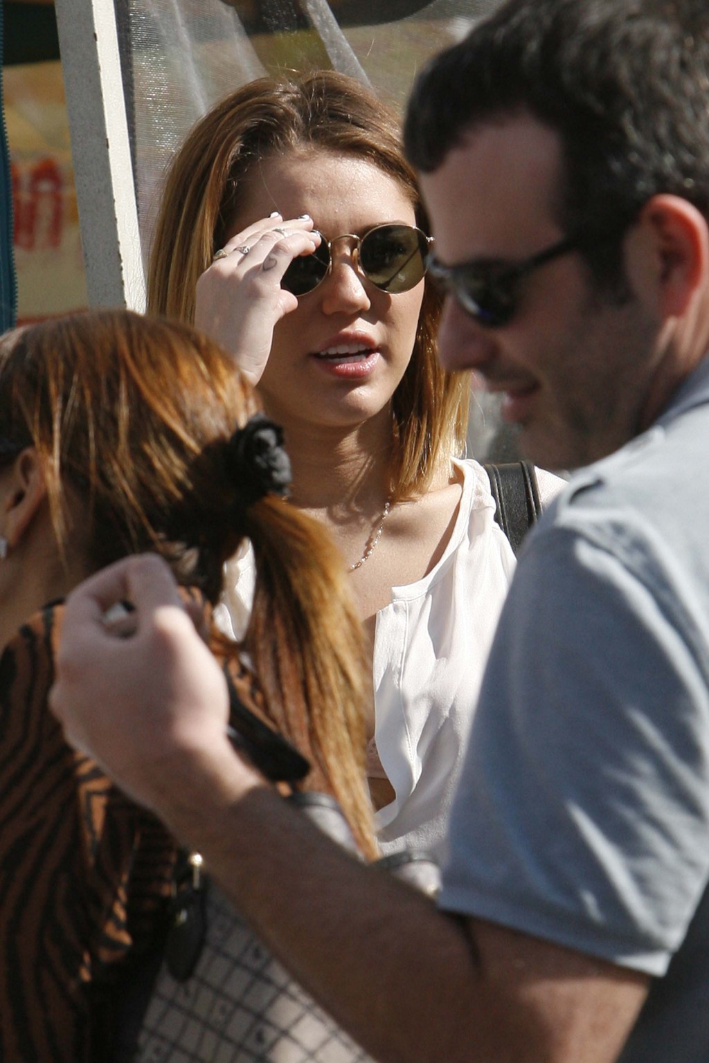Miley Cyrus bra peak while shopping at the farmer's market in LA #75274069