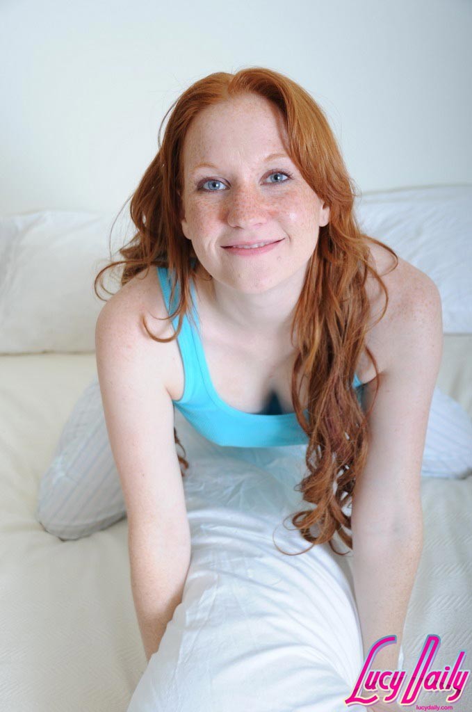 Cute pale freckled redhead strips #72727913