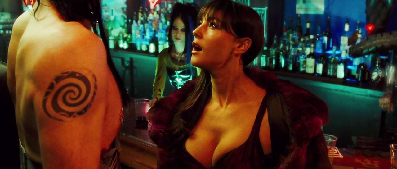 Monica Bellucci showing her nice big tits and fucking and posing in stockings #75299085