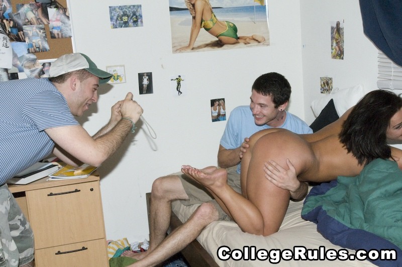Super hot real college babes go wild after a beer bong party #79408081