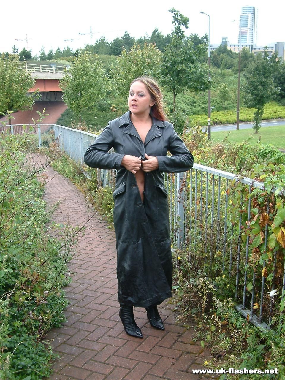 Uk amateur public nudity of busty milf Gina flashing tits outdoors and exhibitio #78445101