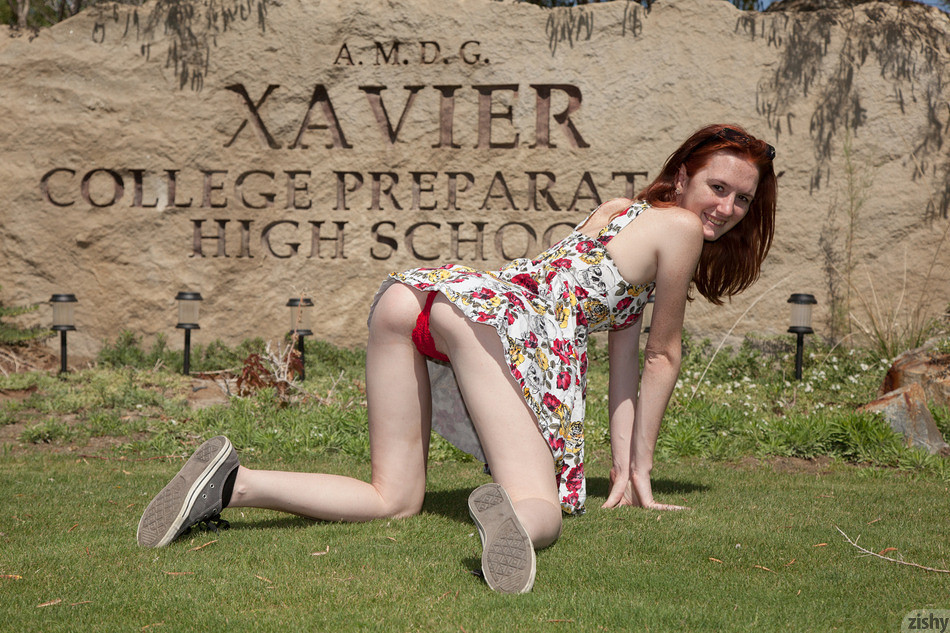 Redhead teens in public #70764432