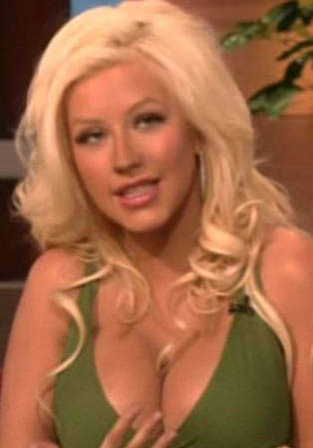 Celebrity Christina Aguilera great cleavage and nude in bathroom #75405009